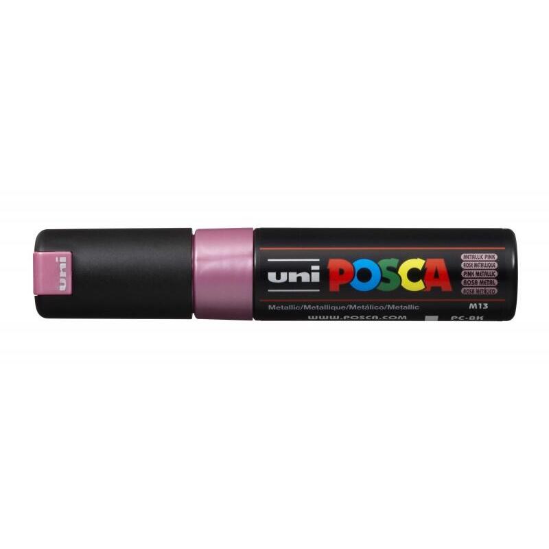 Pack De 6 Unidades Posca Pc-8k Marcador De Pintura - Punta Biselada Acrilica 8mm - Tinta Base Al Agua - Resistente A La