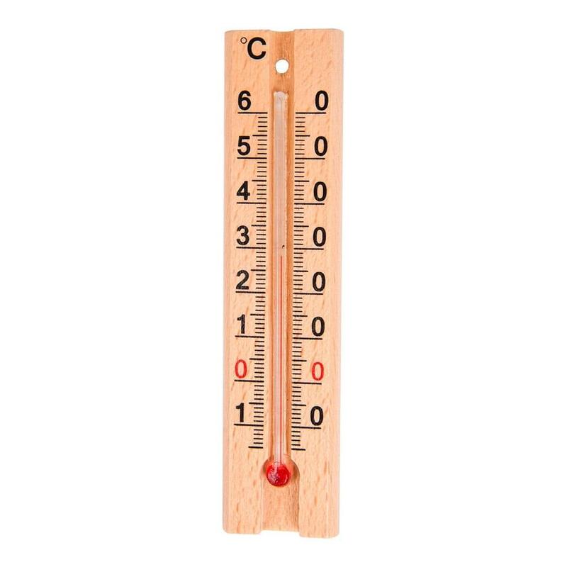 Pack De 6 Unidades - Termómetro Madera Sin Mercurio, 13,5 Cm