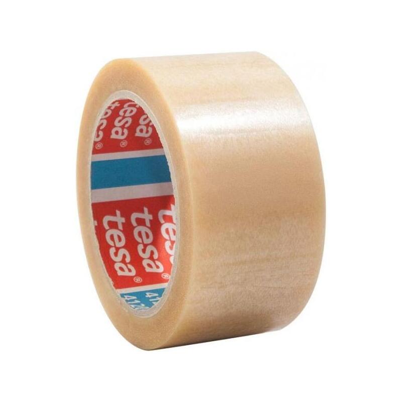 Pack De 6 Unidades Tesa 4120 Precinto De Embalar Standard 50mm X 66 Metros - Fabricado En Pvc - Adhesivo De Caucho