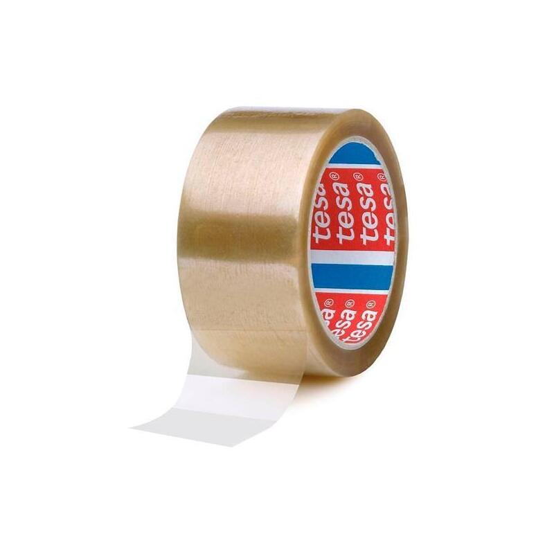 Pack De 6 Unidades Tesa Precinto Pp Caucho Natural Transparente 132x50