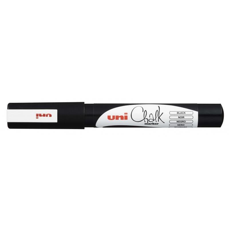 Pack De 6 Unidades Uni-Ball Pwe-3ms Marcador De Tiza Liquida - Punta Conica 0.7mm - Borrado En Humedo - Resistente A La