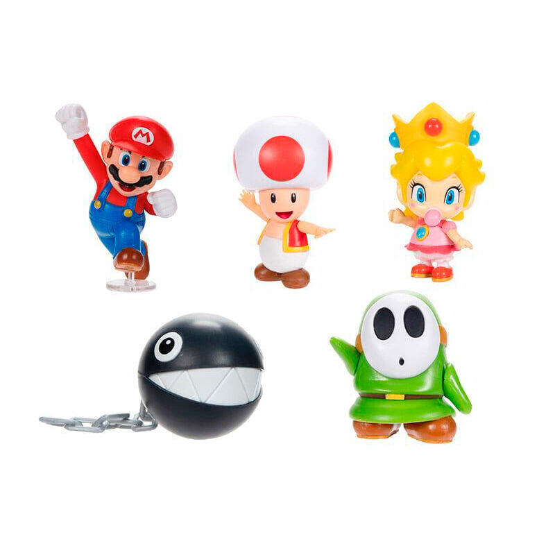 Pack De 8 Unidades - Figura Wave 49 Super Mario Bros 6cm Surtido