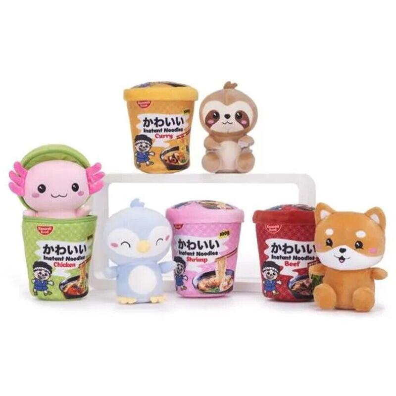 Pack De 8 Unidades - Peluche Noodle Pots Kawaii Kuties 17cm Surtido