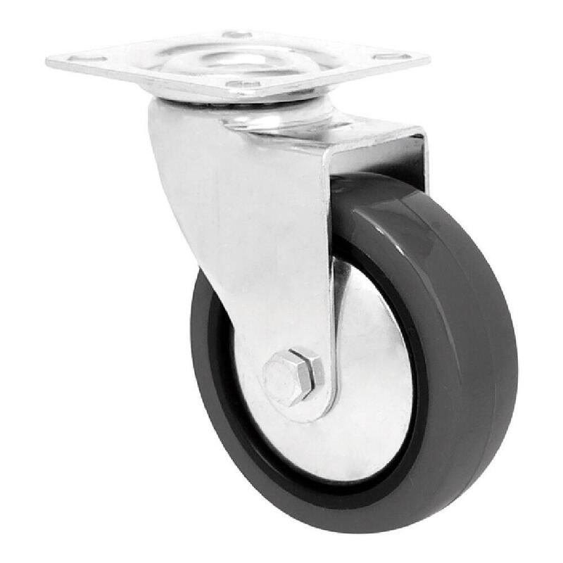 Pack De 8 Unidades - Rueda Mobiliario Emily, Sin Freno, Goma Gris, Placa 46 X 46 Mm, Ø40 Mm