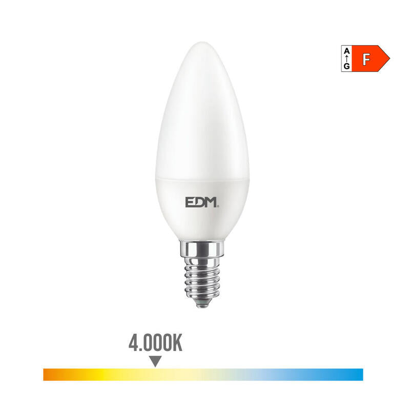 Pack De 9 Unidades - Bombilla Vela Led E14 8w 806lm 4000k Luz Dia Ø3,8x11,4cm Edm