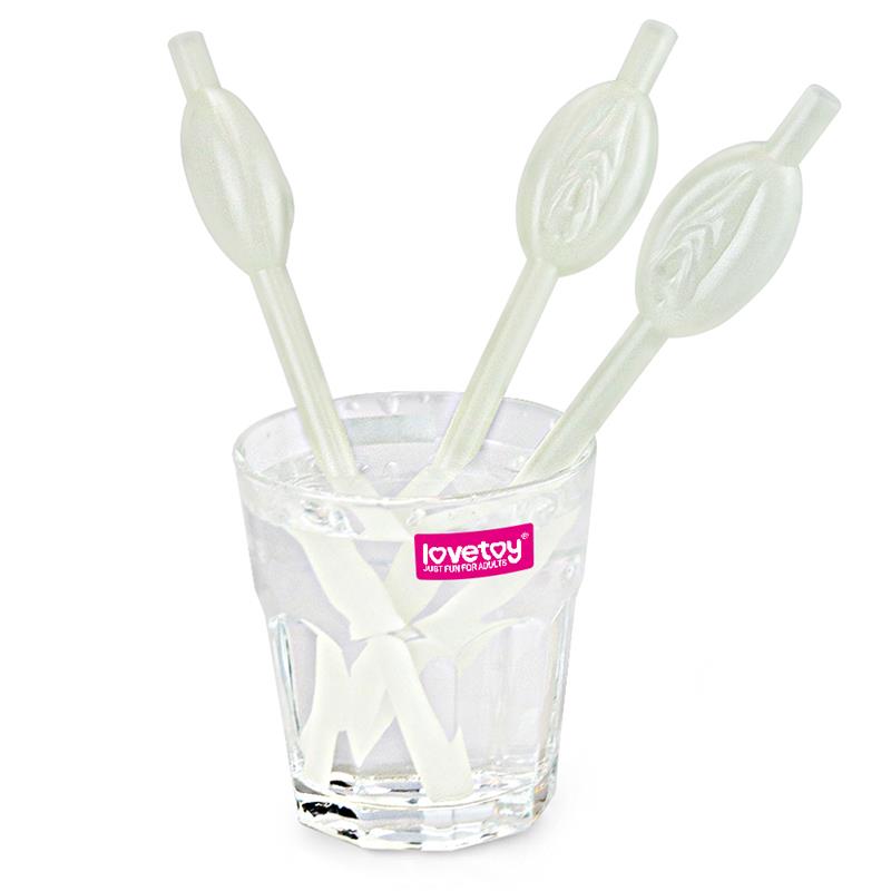 Pajita De Vagina Brilla En La Oscuridad Pack De 9