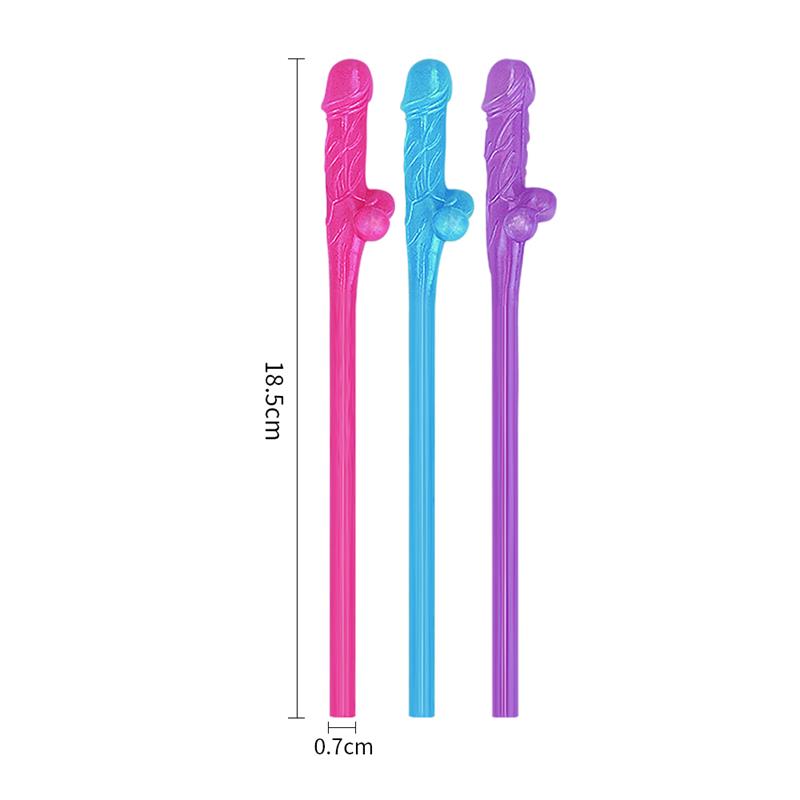 Pajitas Pene Vario Color Pack De 9