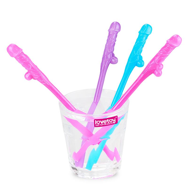 Pajitas Pene Vario Color Pack De 9