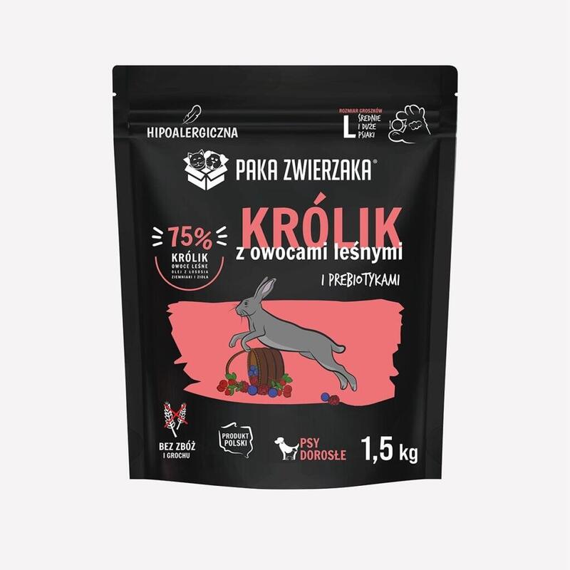 Paka Zwierzaka Królik Z Owocami Lesnymi L 1,5kg