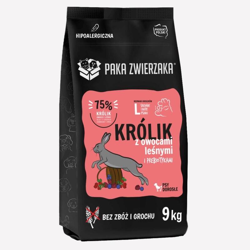 Paka Zwierzaka Królik Z Owocami Lesnymi L 9kg