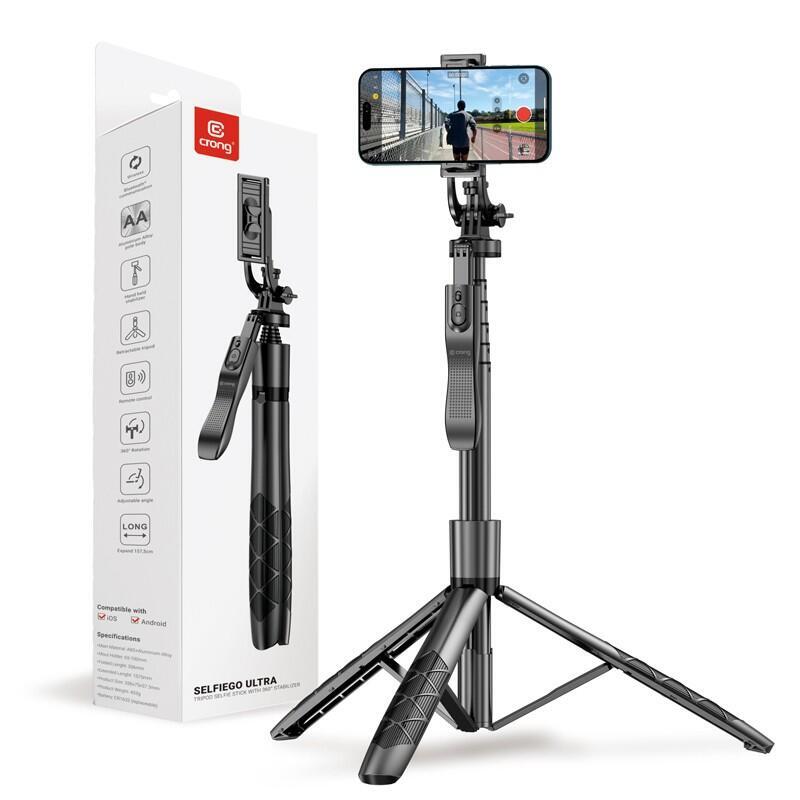 Palo Para Selfie De Aluminio Con Trípode Bluetooth Negro