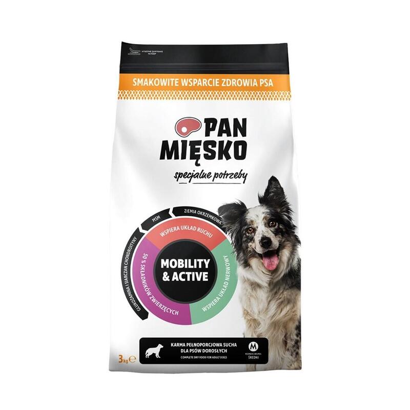 Pan Miesko Specjalne Potrzeby Mobility & Active (Dorosly) Chrupki M - Karma Sucha Para Perro - 3kg
