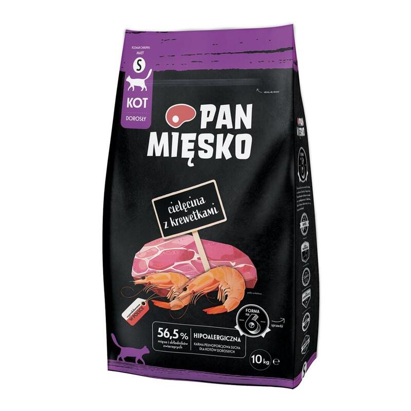 Pan Miesko Veal With Shrimps S - Comida Seca Para Gatos - 10kg