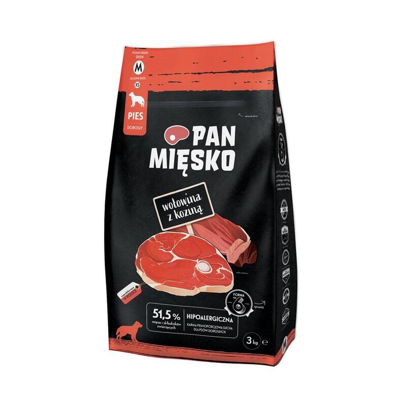 Pan Miesko Wolowina Z Kozina Karma Sucha Para Perro 3kg