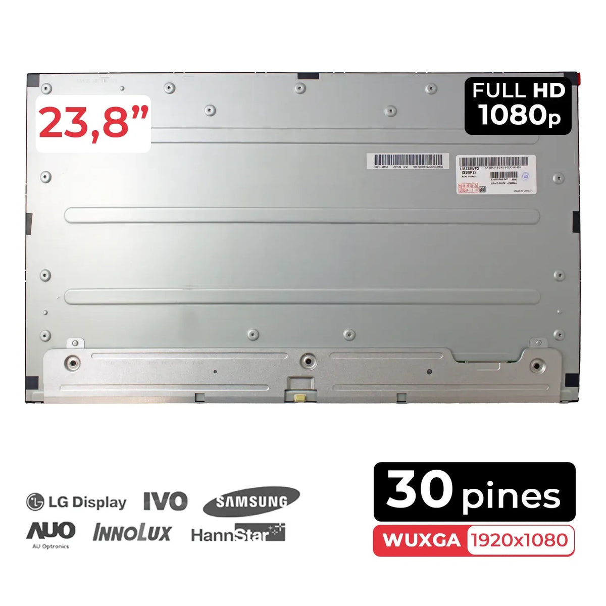 Pantalla Led De 23.8" Para Lm238Wf2-Ssp2 Lm238Wf2(Ss)(P2) 1920X1080Mate 30Pines