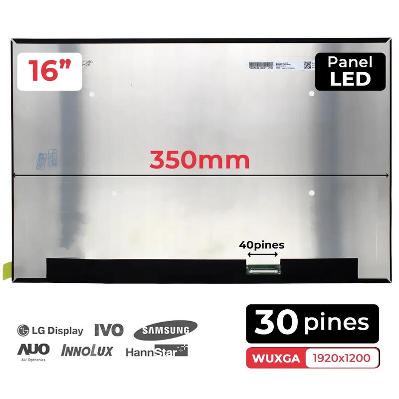 Pantalla B160uan08.1 Led 16" Para Portátil 144hz Ips 1920x1200 16:10 40 Pines Edp