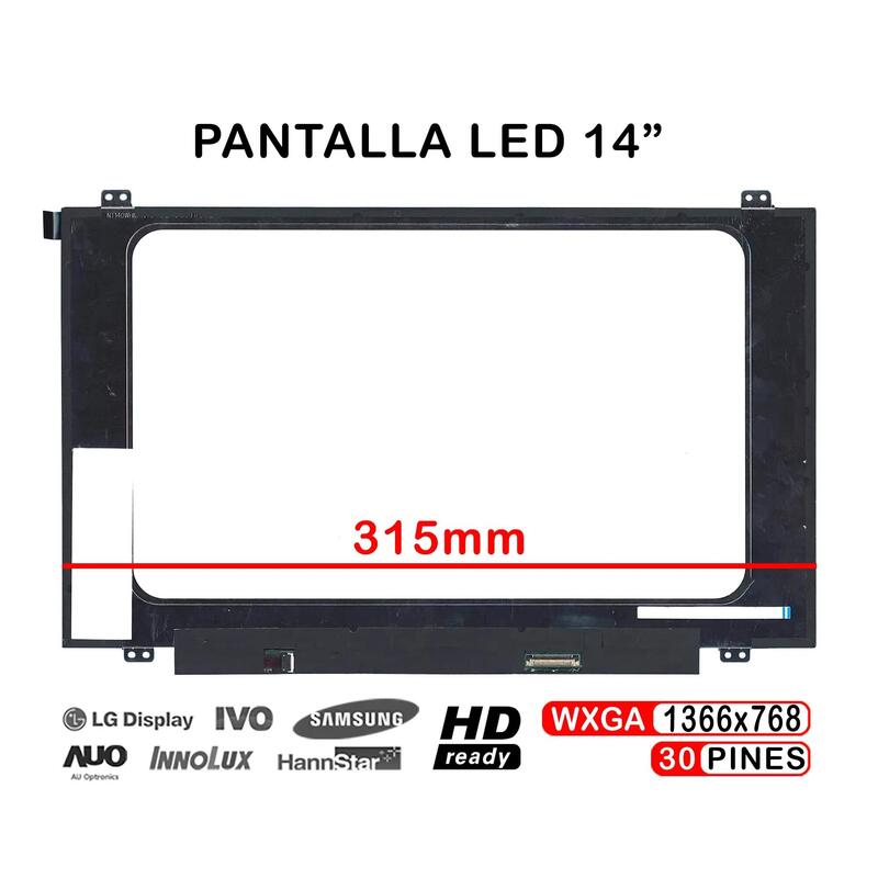 Pantalla Brillo Led De 14" Para Portátil Nt140whm N44 Nt140whm N44 V8.0 315mm