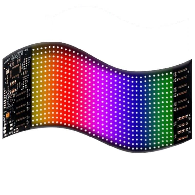Pantalla De Matriz Led Rgb Flexible Para Coche 16 X 32 Con Aplicación Bluetooth Negro