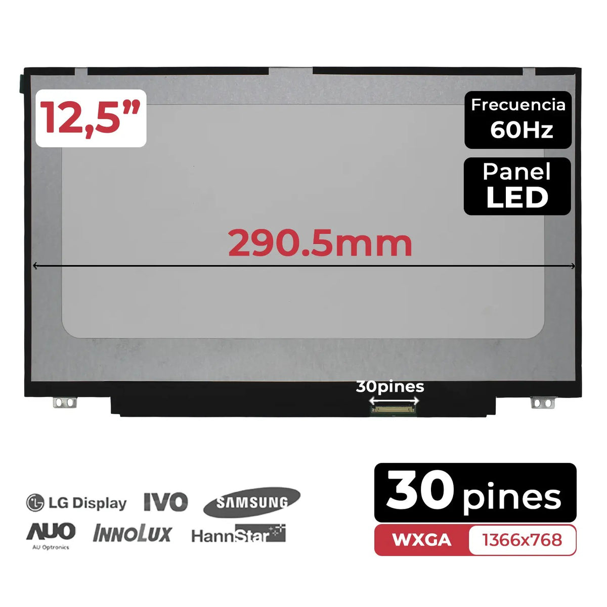 Pantalla Led De 12.5" Para Dell Latitude 7280 E7280 Nt125Whm-N42