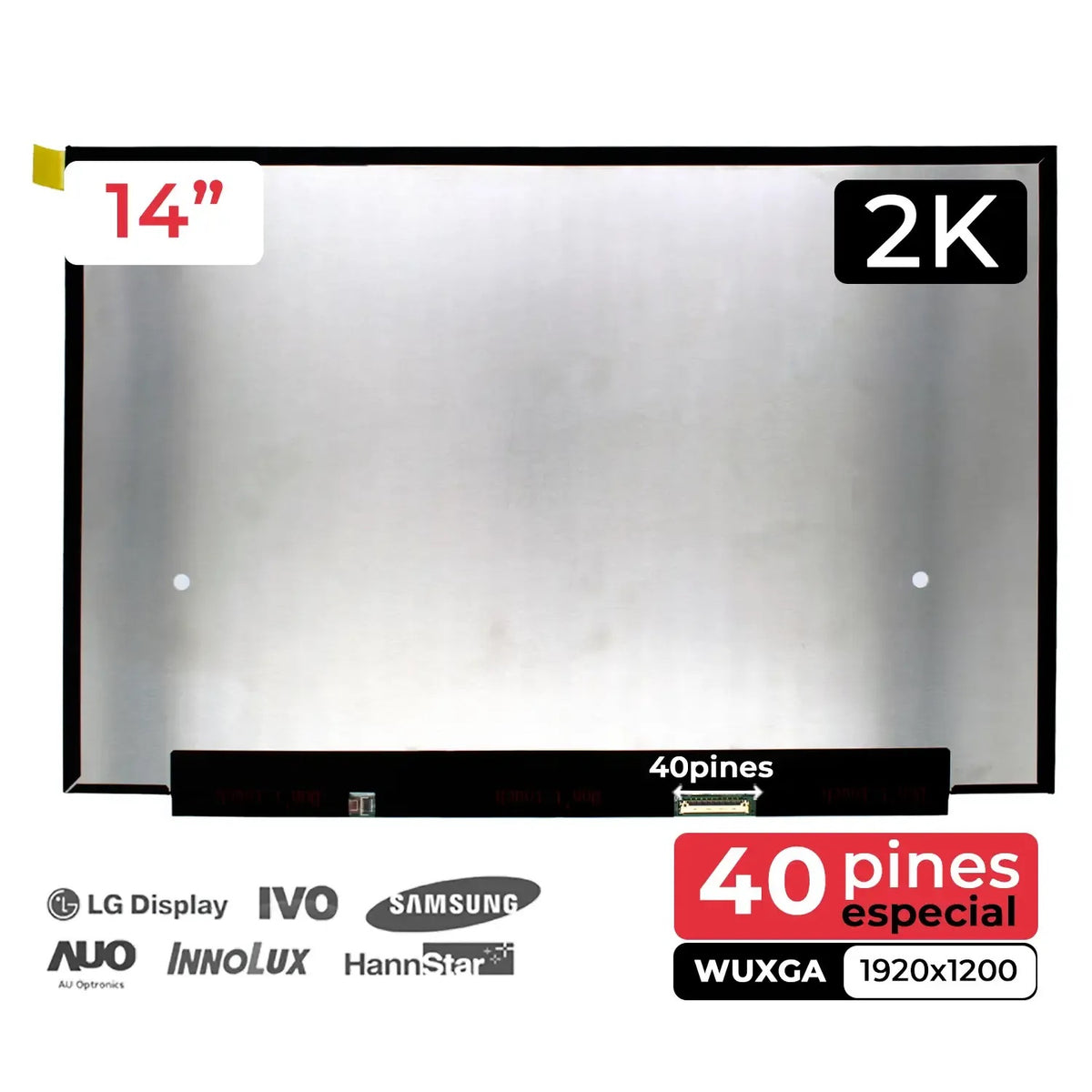 Pantalla Lcd De 14" Para Portátil Ne140Wum-Nx1 De 40 Pines