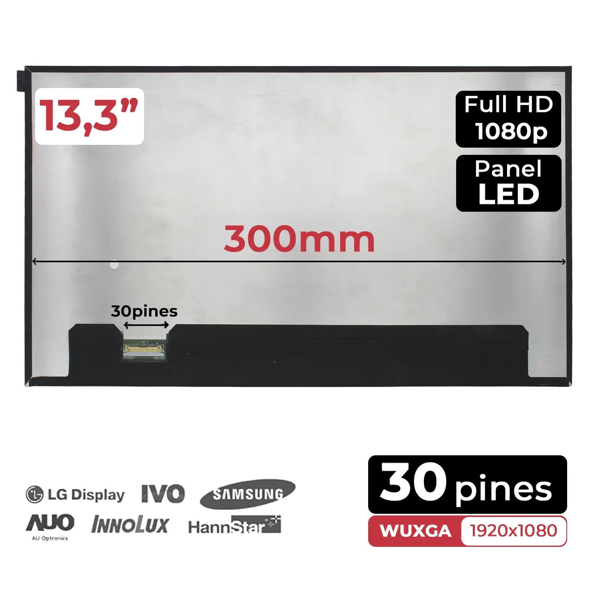 Pantalla Led De 13.3" Para Dell Latitude 7380 7390 E7380 E7390 B133Han04.6