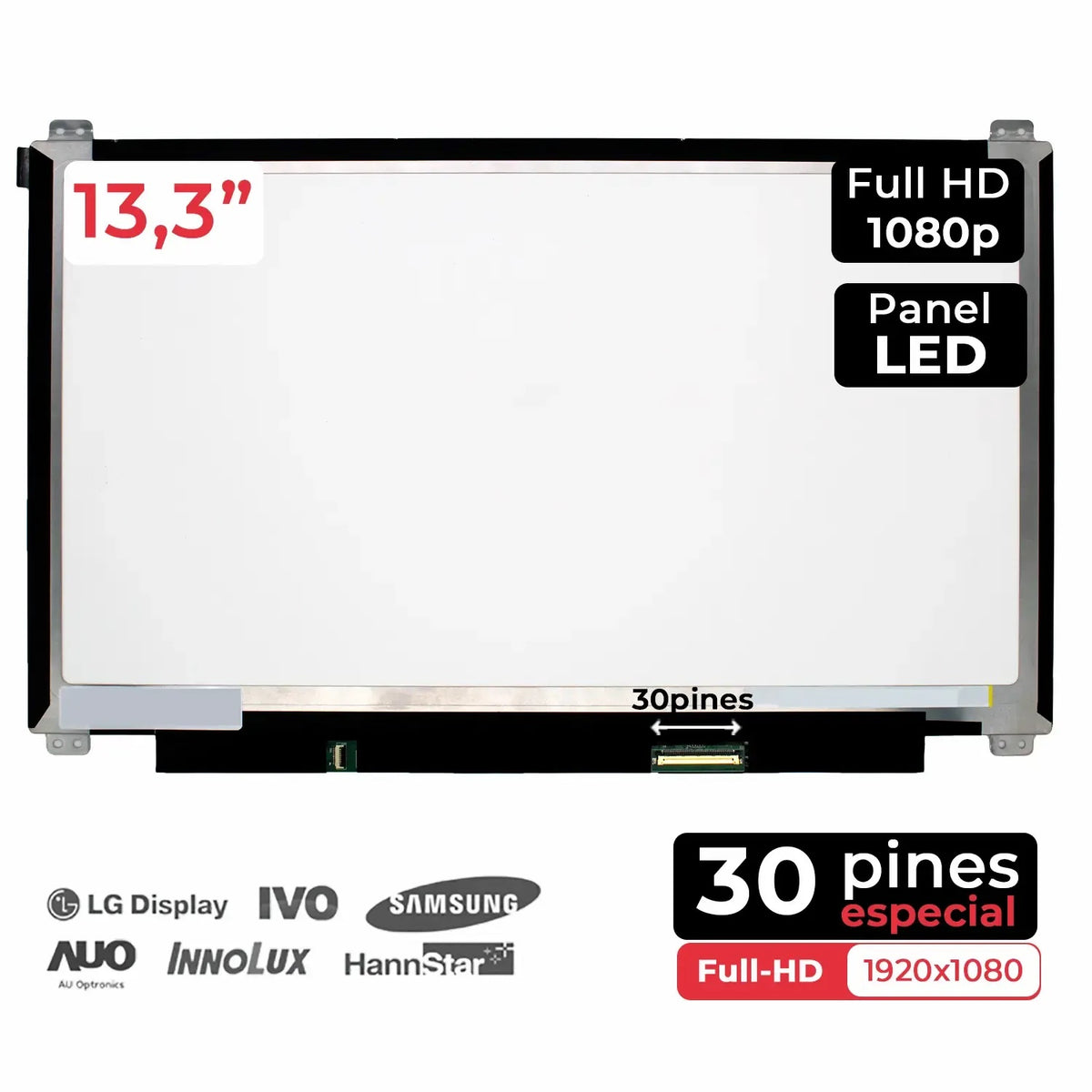 Pantalla Led De 13,3" Para Portátil Dell Inspiron 13 Nv133Fhm-N41