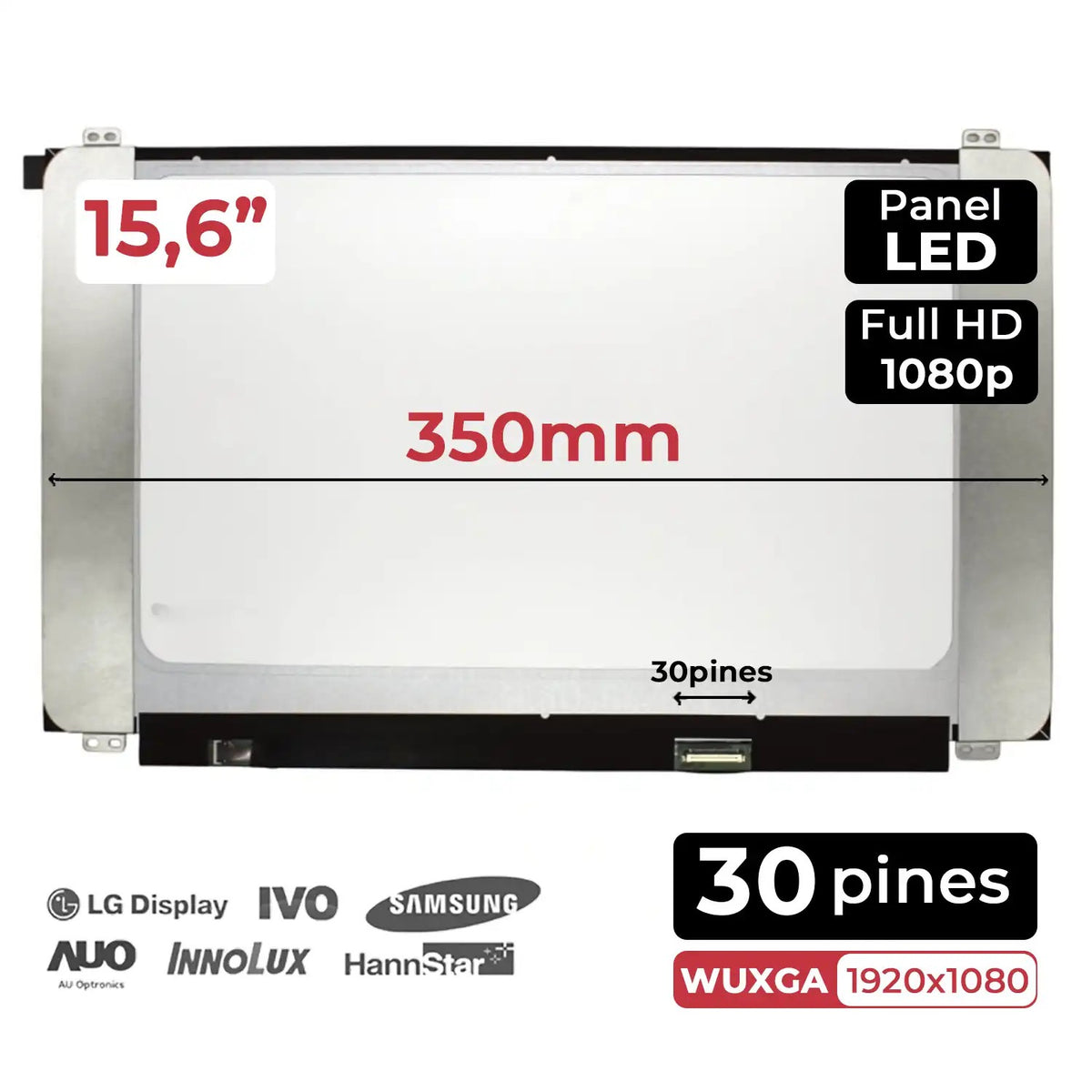 Pantalla Led De 15.6" Para Portátil Huawei Matebook D W60B W50F Series Fhd 30 Pines 350Mm