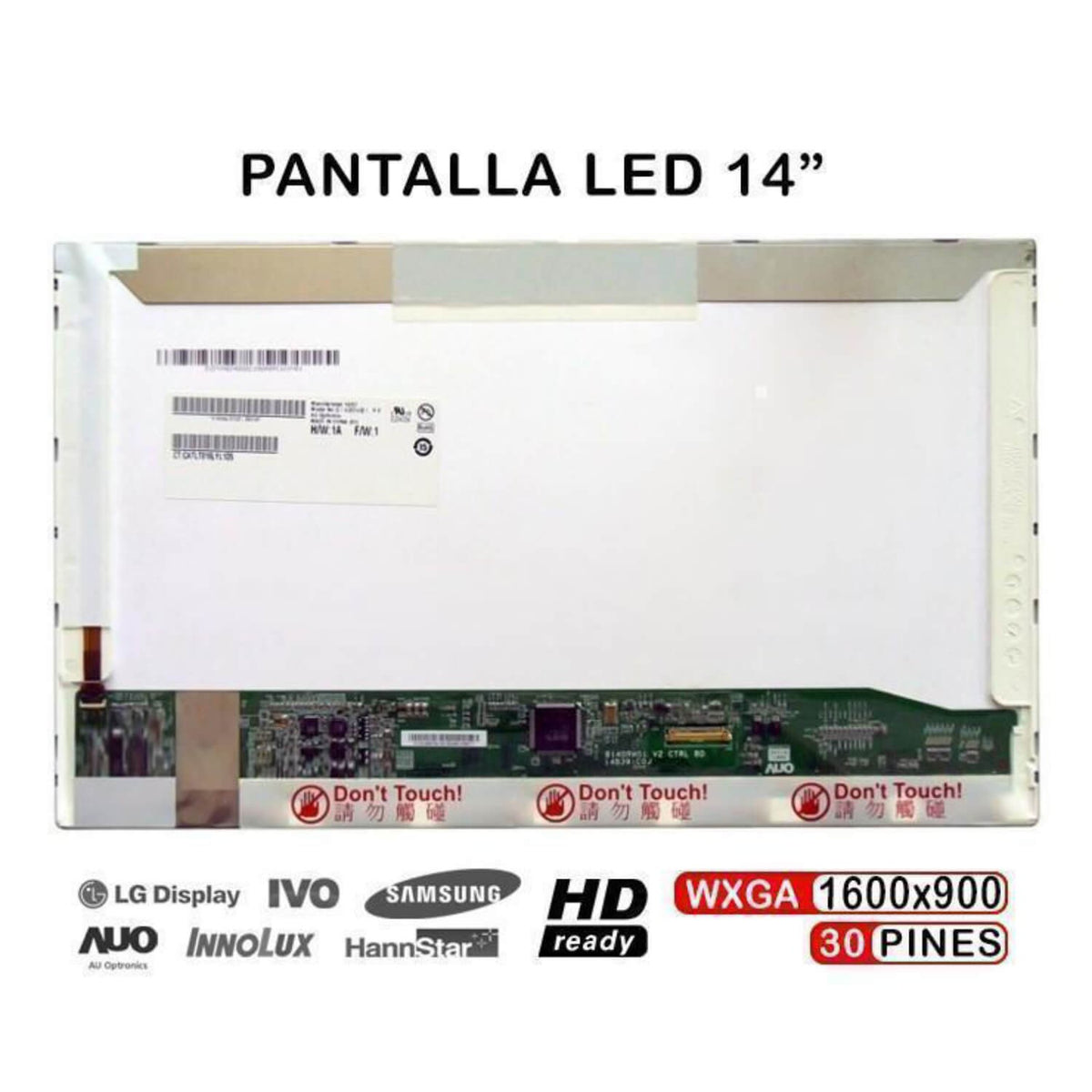 Pantalla Led De 14" Para Portátil Auo B140Rw01 B140Rw01 V.2 B140Rw03 V.1