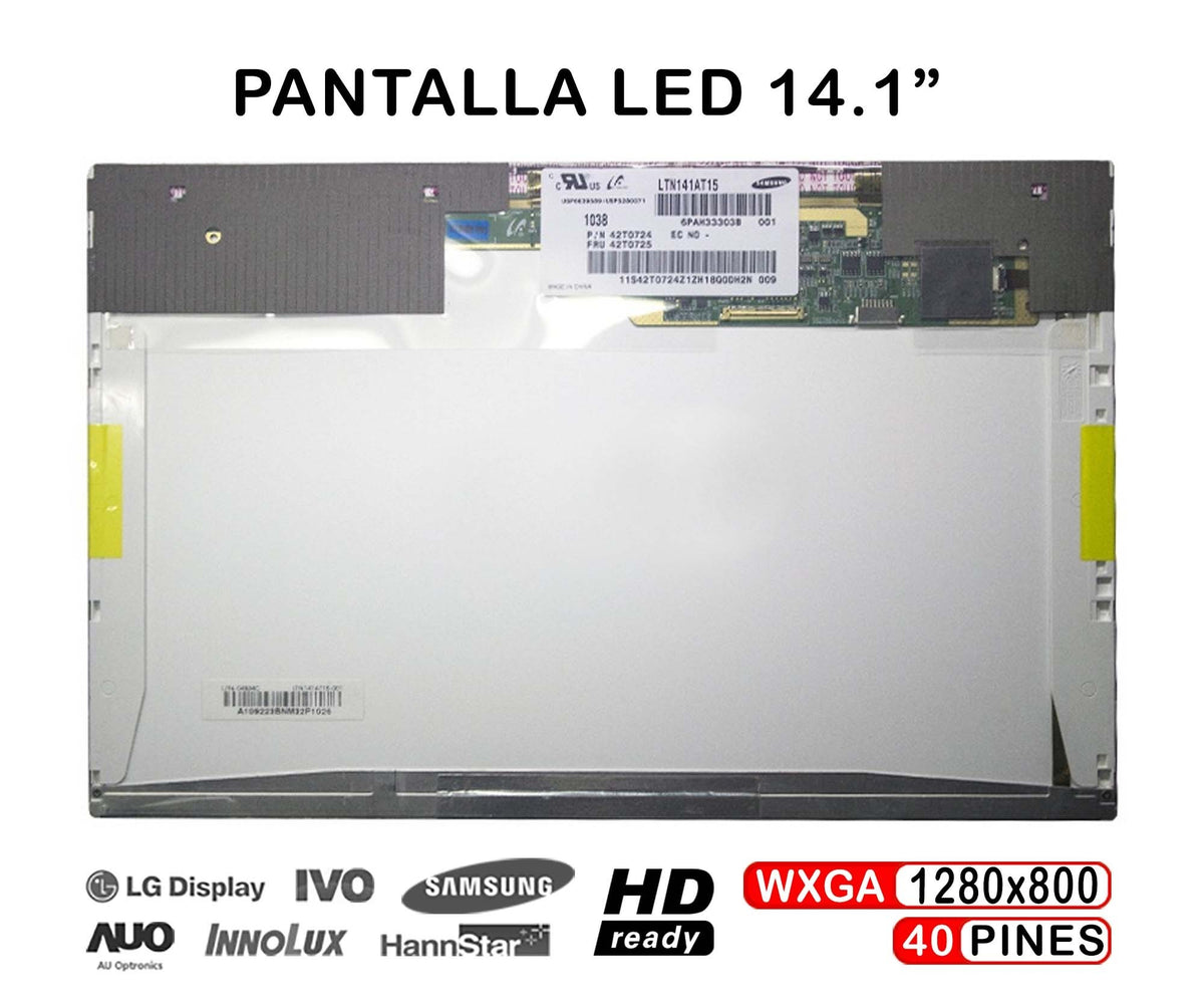 Pantalla Led De 14.1" Para Portátil B141Ew05 V.4 Ltn141At15-001 Lp141Wx5-Tlp3 40 Pines