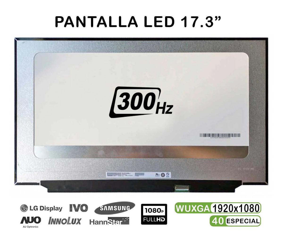 Pantalla Led De 17.3" Para Portátil B173Han05.1 300Hz Fhd 40 Pines