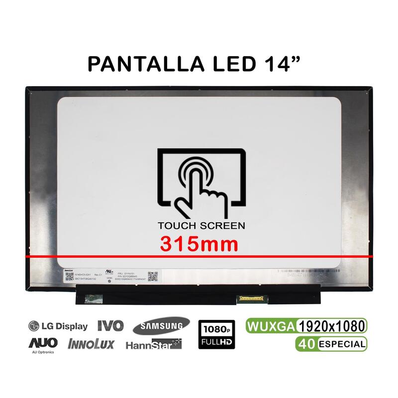 Pantalla Led Táctil De 14" Para Portátil N140hcn-Ea1 Rev.C1 01yn151 Fhd 40pines 315mm