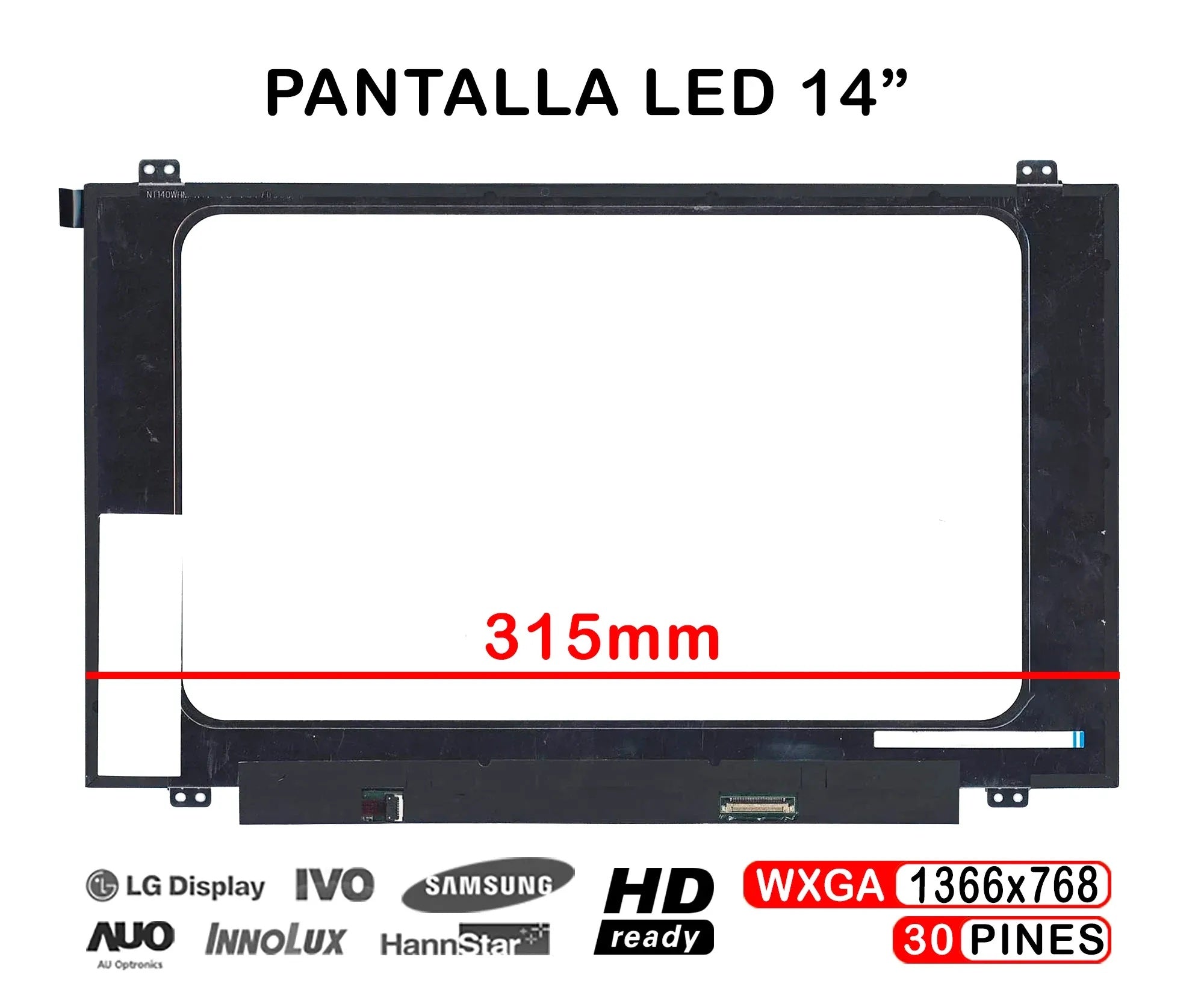 Pantalla Led De 14" Para Portátil N140Bga-Ea3 Rev.C9 315Mm