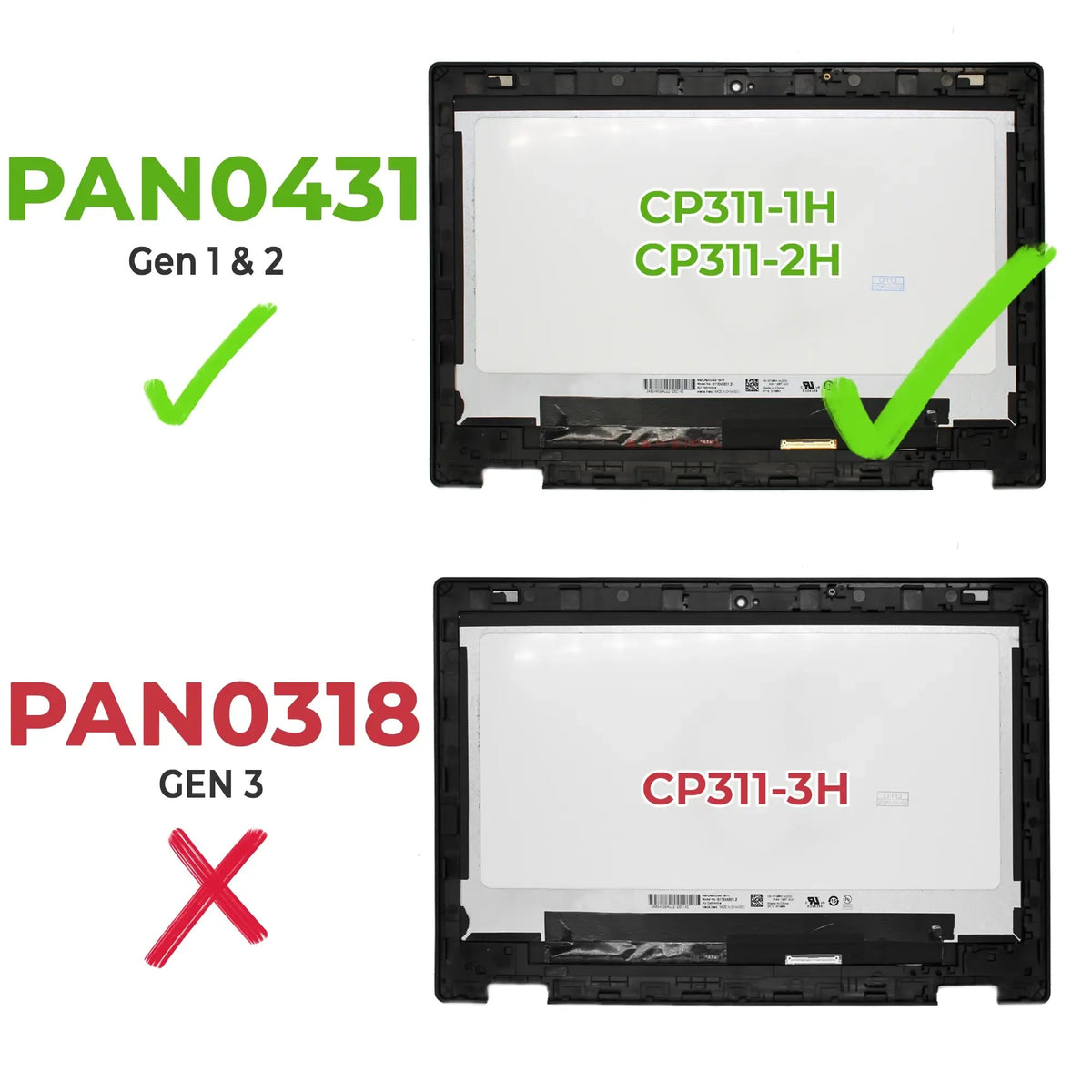 Pantalla Táctil Led De 11.6" Para Portátil Acer Chromebook Cp311 Cp311-2H Con Marco