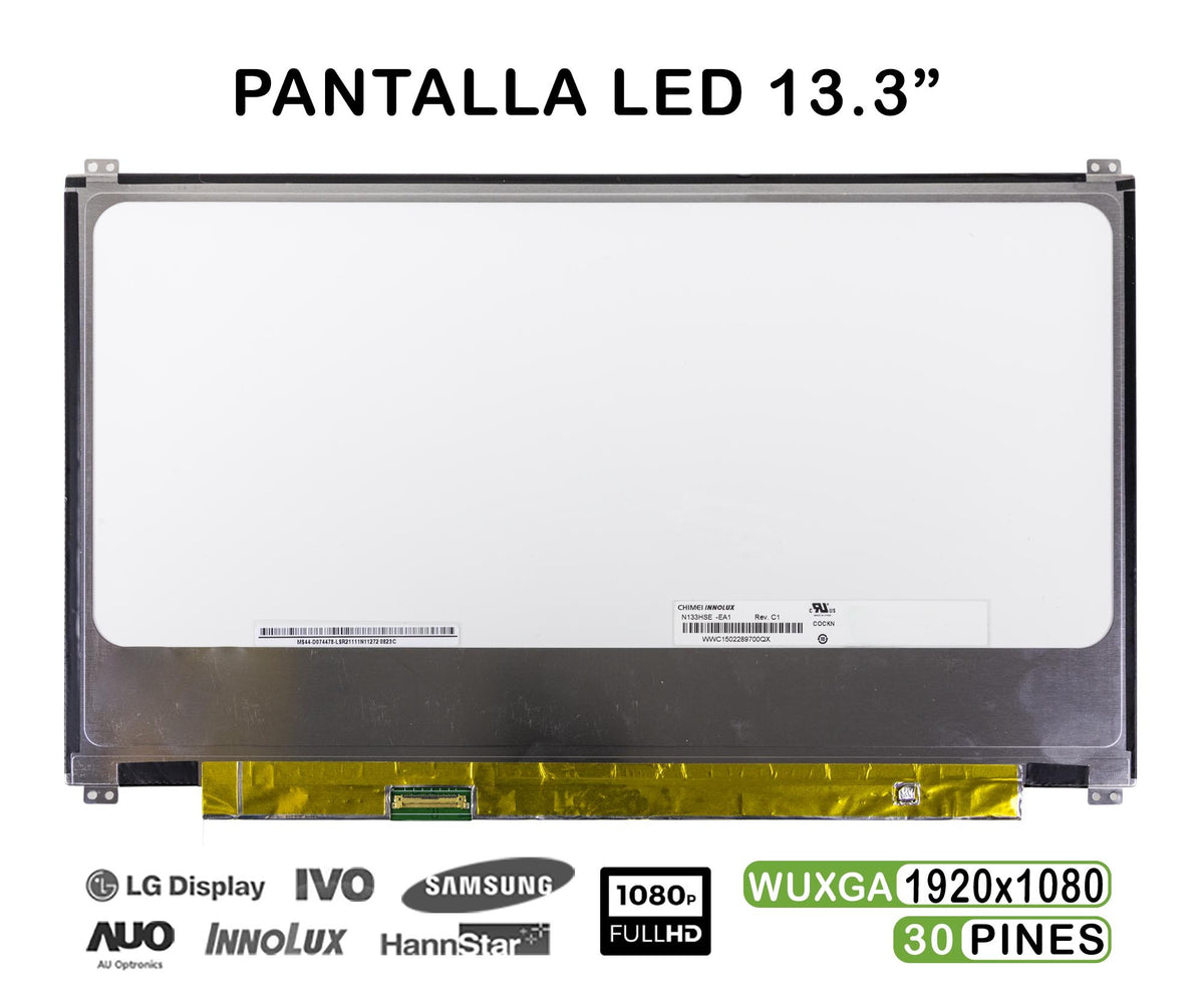 Pantalla Led De 13.3" Para Portátil Asus Zenbook Ux32Vd Fhd 30 Pines