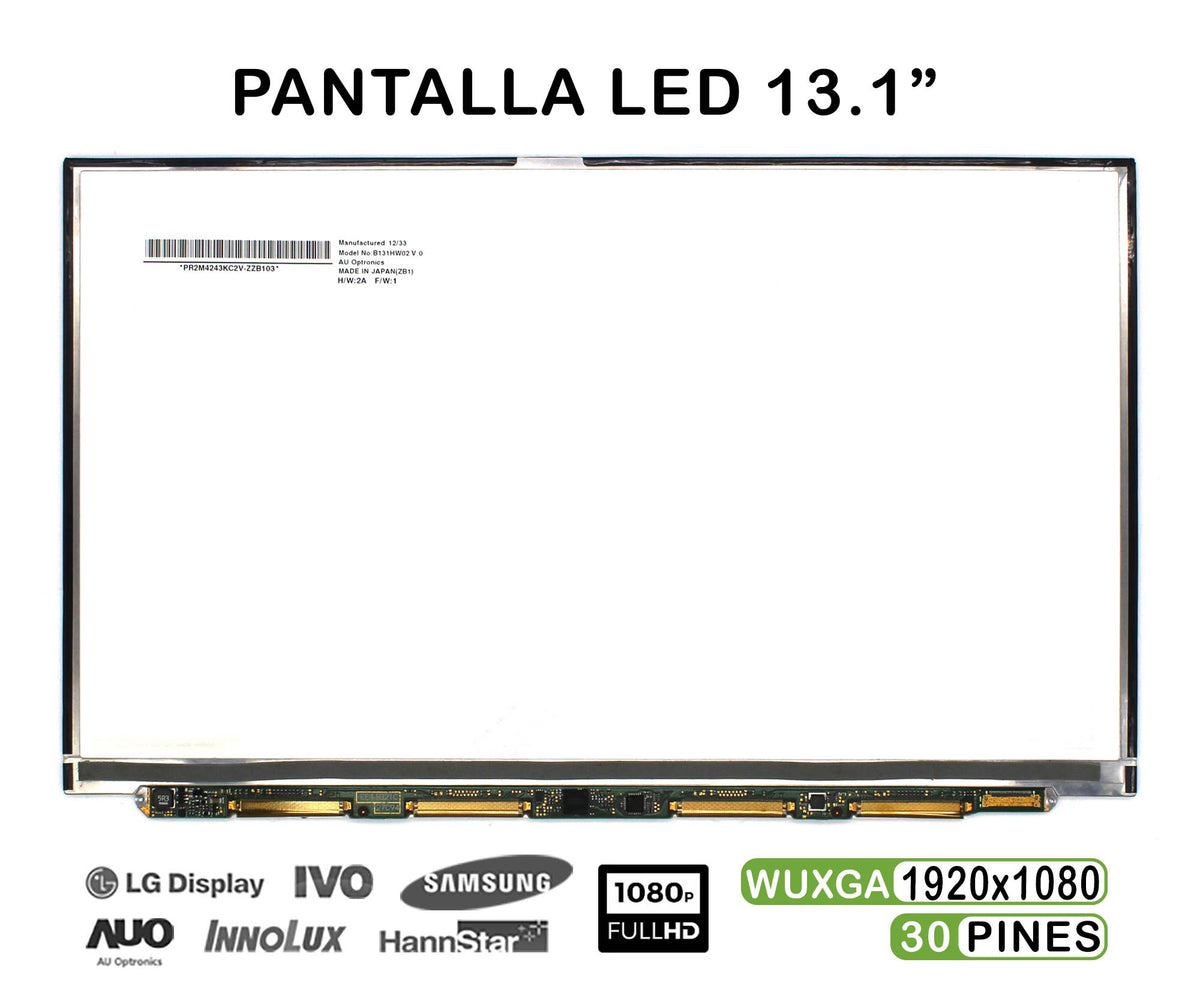 Pantalla Led 13.1" Para Portátil B131Hw02 V.0 1920X1080 30 Pines