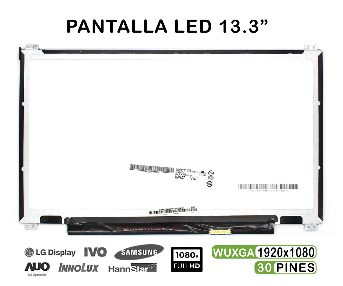 Pantalla Led De 13.3" Para Portátil B133Htn01.1 B133Han04.4 Fhd 30 Pines
