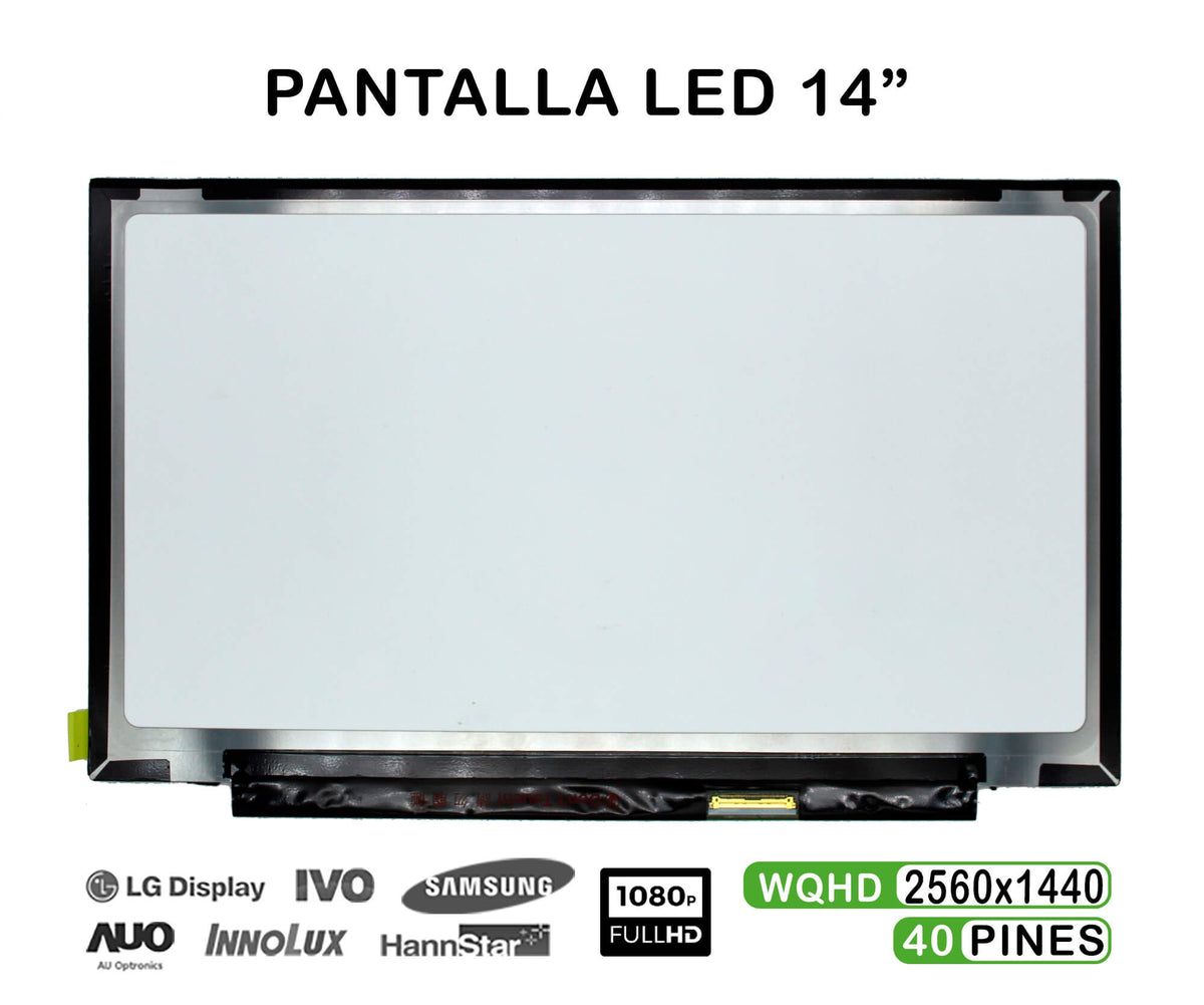 Pantalla Led De 14" Para Portátil B140Qan01.0 2560X1440 40 Pines