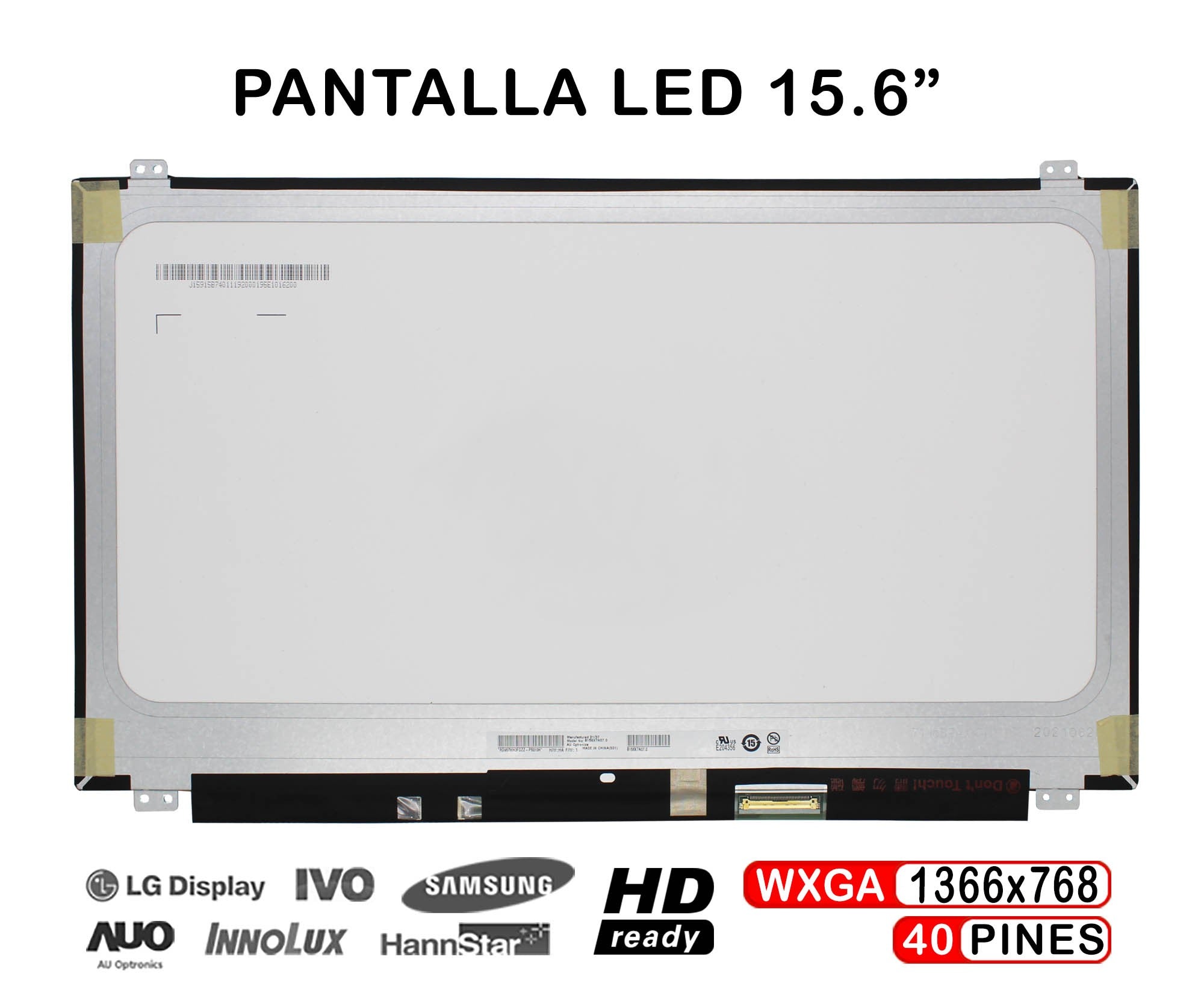 Pantalla Led De 15.6" Para Portátil B156Xtn07.0 H/W:Ha F/W:1