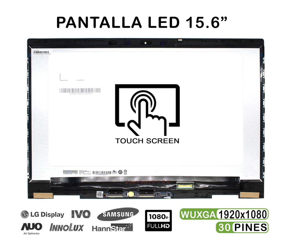 Pantalla Led Táctil De 15.6" Para Portátil Hp Envy X360 15-Cn 15-Cp Series Con Marco