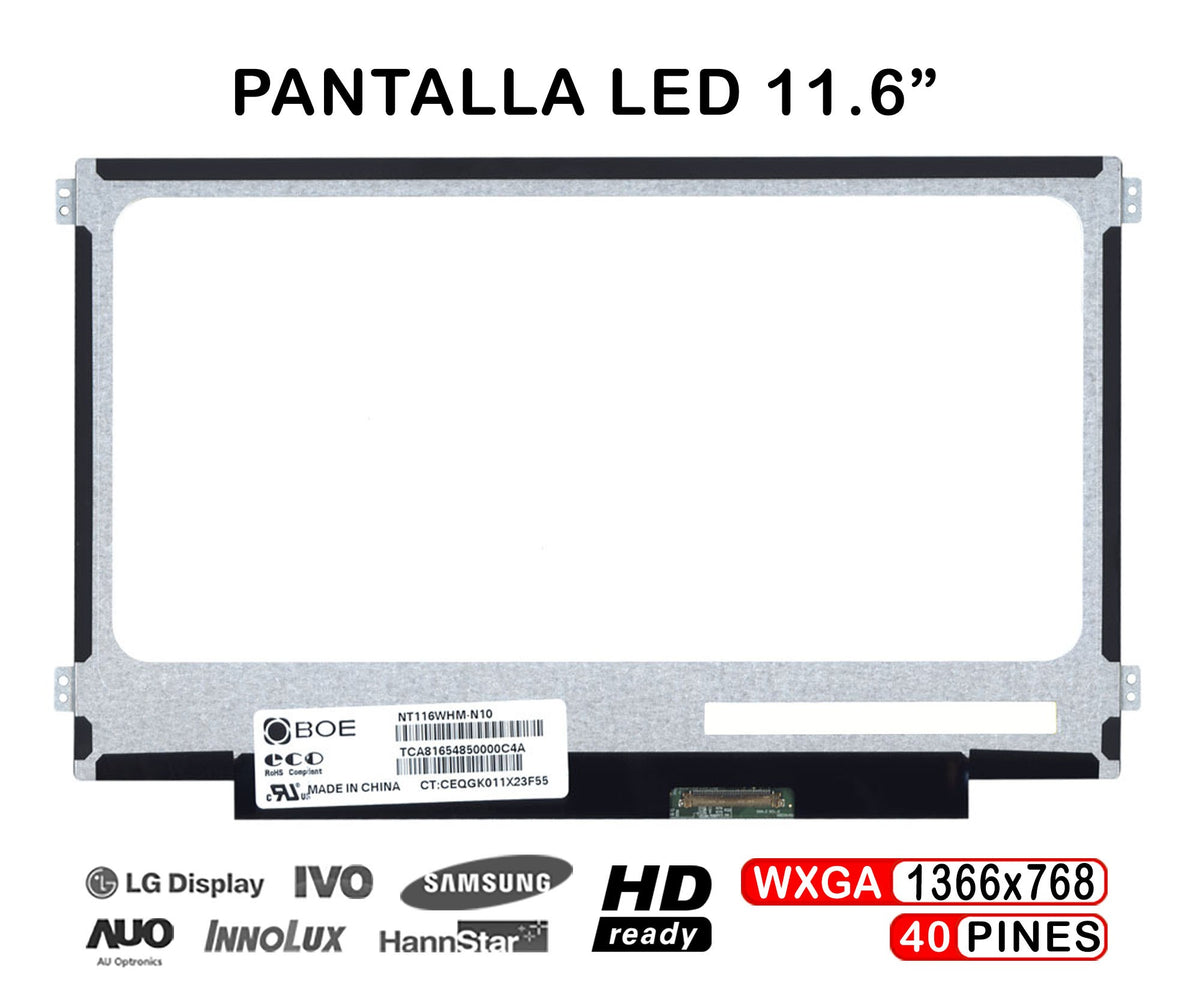 Pantalla Led De 11.6" Para Portátil Hp Stream 11-D000Ns 1366X768 40Pin