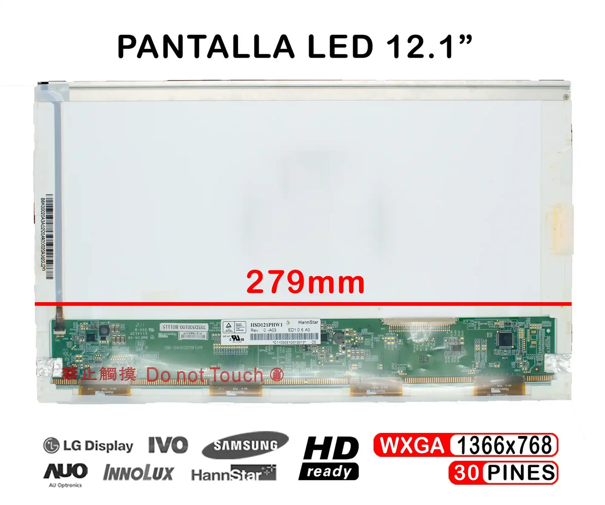 Pantalla Led De 12.1" Para Portátil Hsd121Phw1-A03 Hsd121Phw1-A01