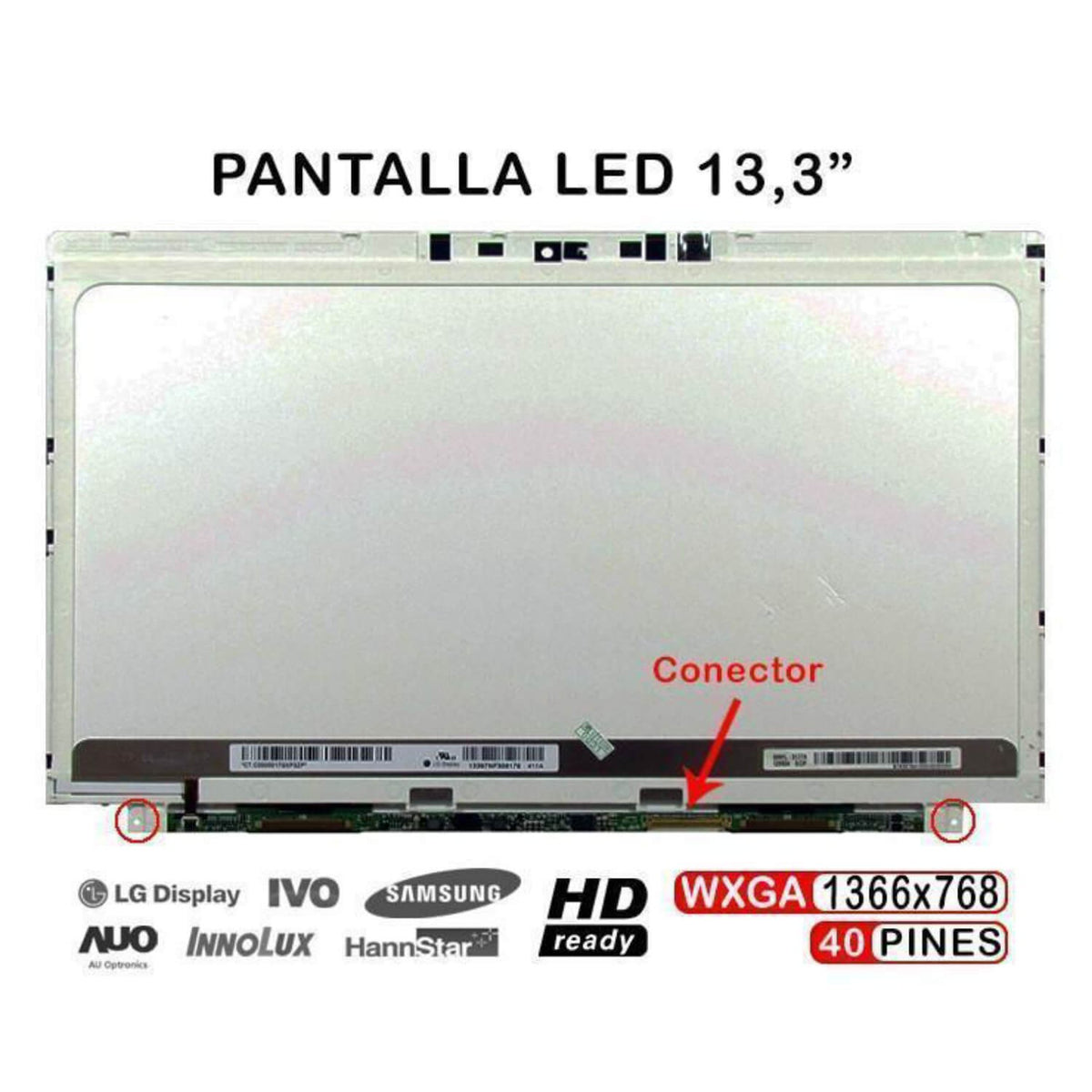 Pantalla Led De 13.3" Para Portátil Lp133Wh5 (Ts) (A1) Lp133Wh5 Tsa1