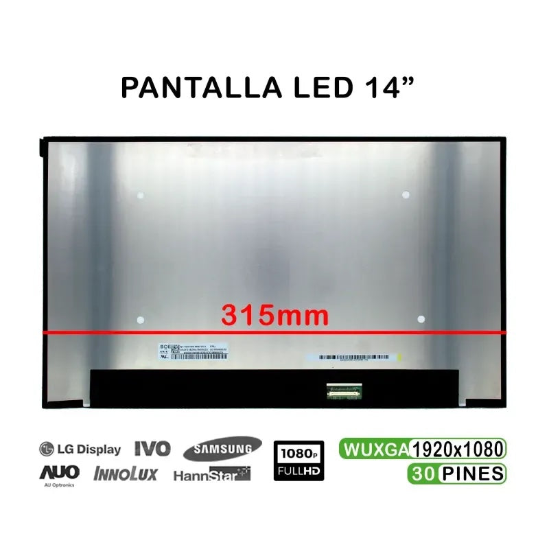 Pantalla Led De 14" Para Portátil Lp140Wfa(Sp)(Mb)