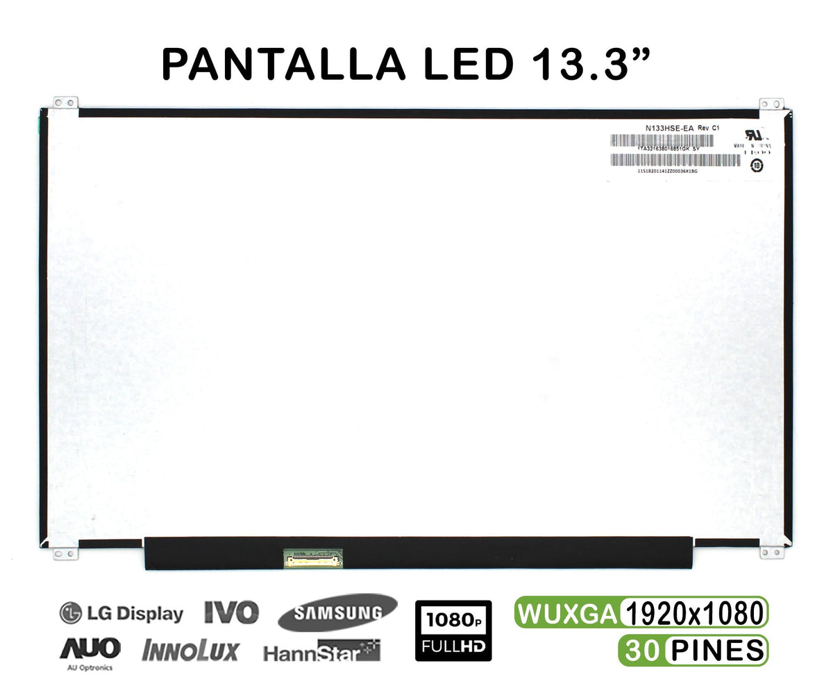 Pantalla Led De 13.3" Para Portátil N133Hse-Ea Rev.C1 30 Pines