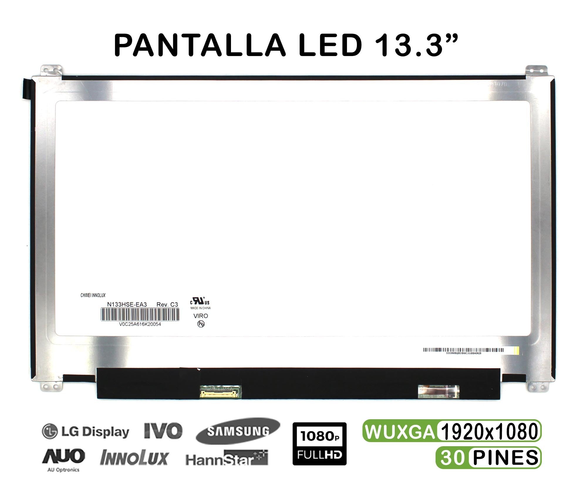 Pantalla Led De 13.3" Para Portátil N133Hse-Ea3 Rev.C3 30 Pines