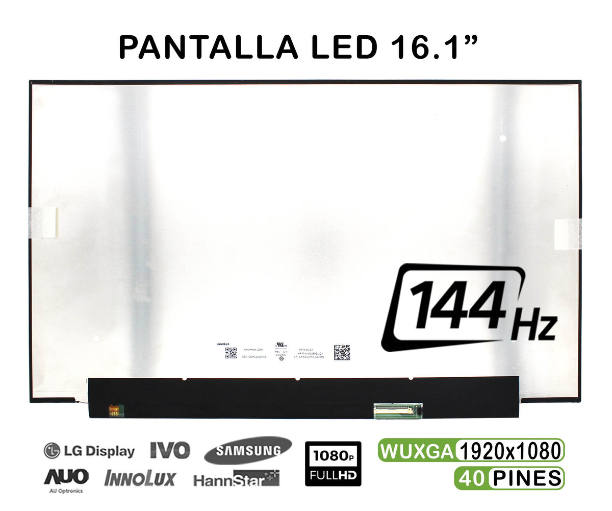 Pantalla Led De 16.1" Para Portátil N161Hma-Gak 144Hz 1920X1080 40 Pines