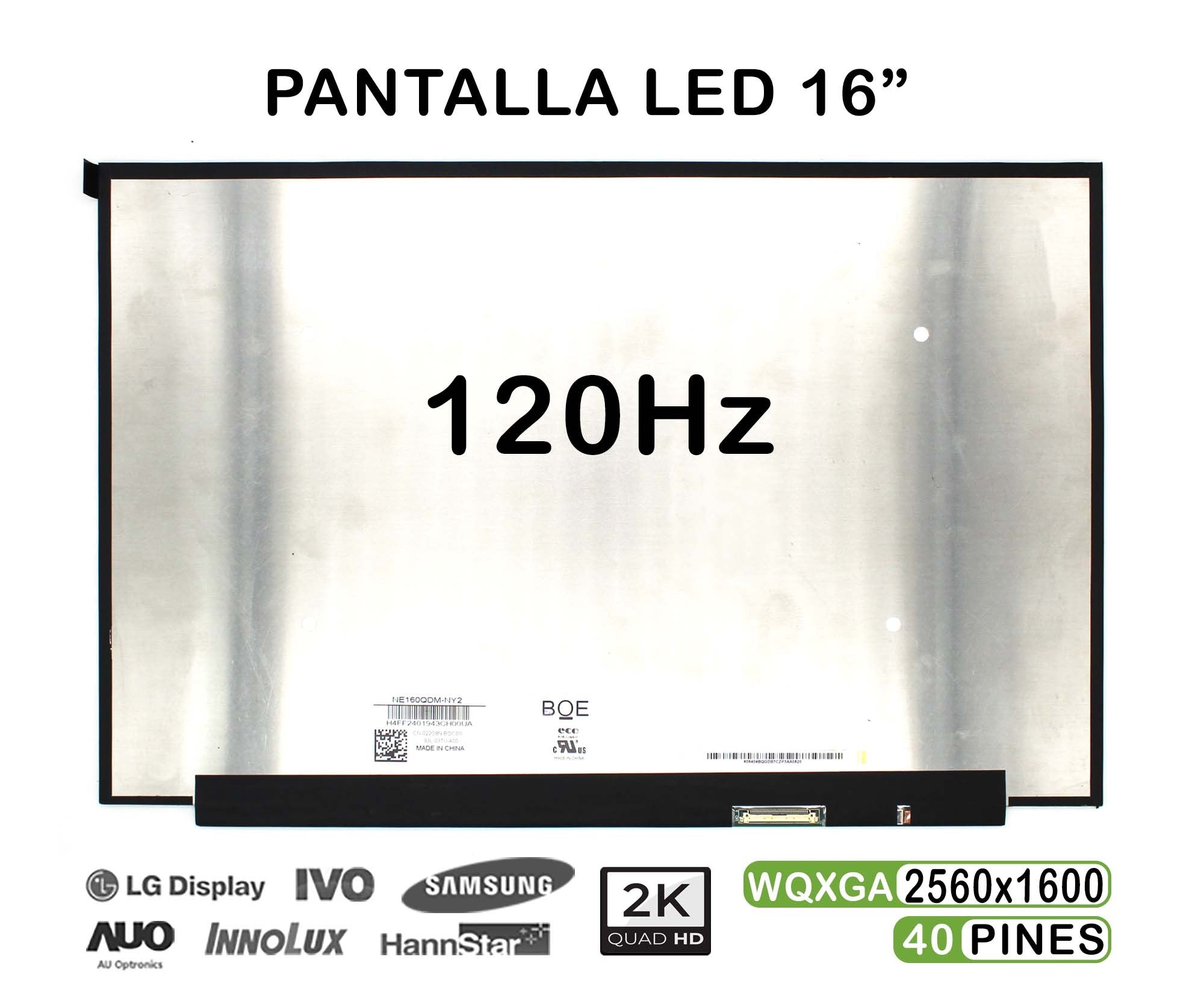 Pantalla Led De 16" Para Portátil Ne160Qdm-Ny2