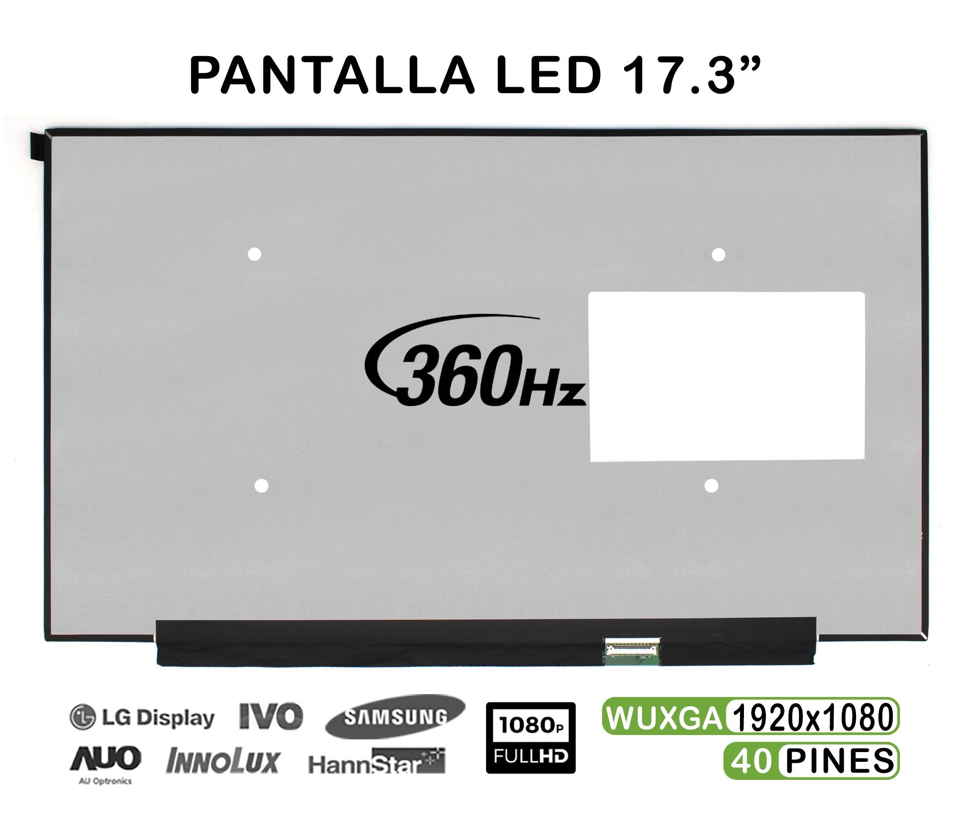 Pantalla Led De 17.3" Para Portátil Ne173Fhm-Nz6 V8.0 360Hz Fhd 40 Pines