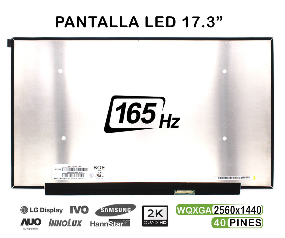 Pantalla Led De 17.3" Para Portátil Ne173Qhm-Ny1 Ne173Qhm-Ny5 165Hz 40 Pines