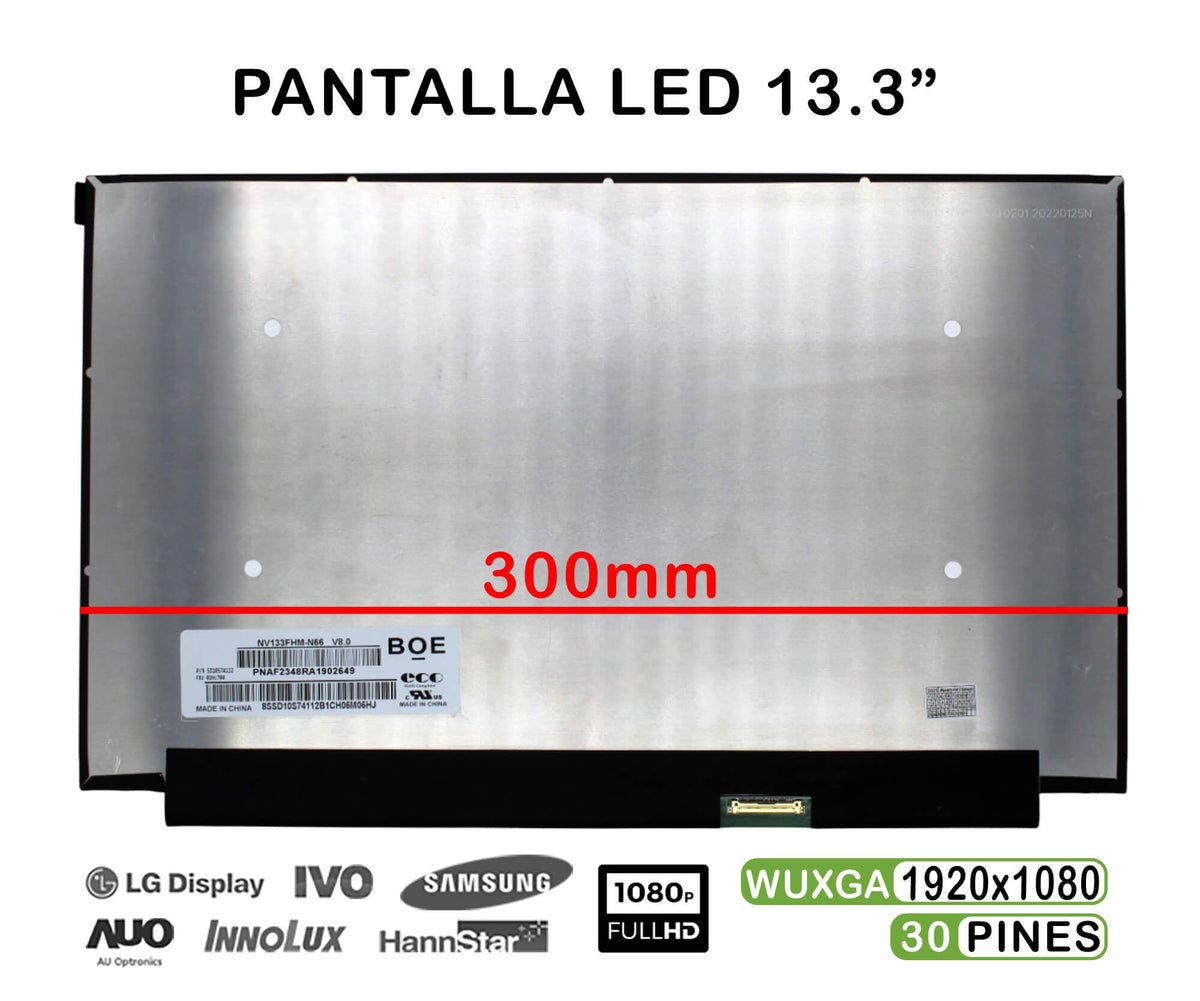 Pantalla De 13.3" Para Portátil Nv133Fhm-N66 Led 1920×1080
